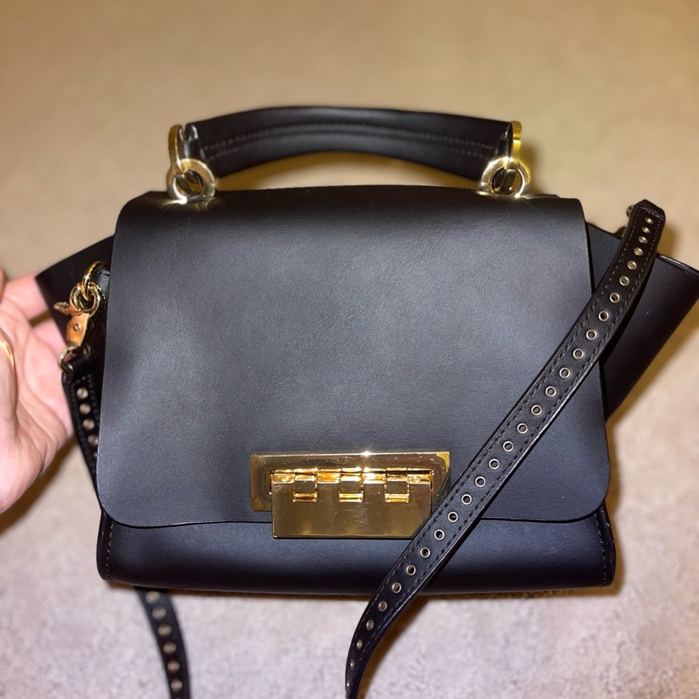 Zac Posen Black Satchel with Gold Hardware